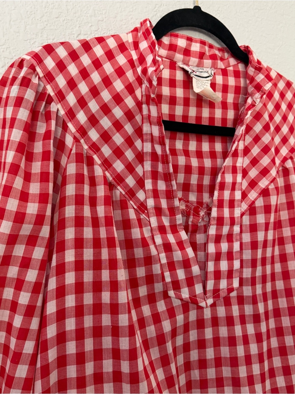 Vintage 1970s Red Gingham A line Shift Dress - Picture 8 of 14